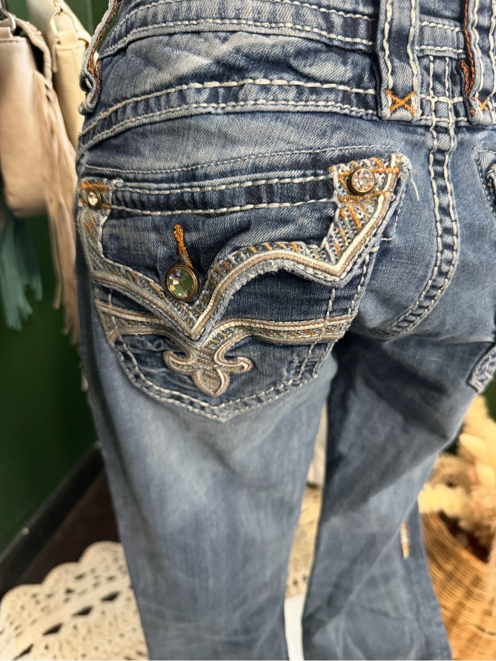 Rock Revival Women’s Boot Cut Jeans in Washed Blue - Picture 7 of 11